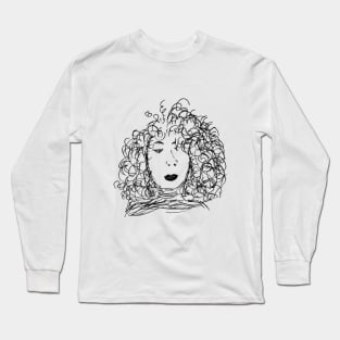 Curly Hair Lady Long Sleeve T-Shirt